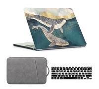 HLAAJJX Hülle für MacBook Pro 15 Zoll Case 2015-2012 Modell A1398 mit 15,3" Retina Display,Hartschale Schutzhülle Snap Cover & Laptop Tasche & EU Tastaturschutz,Meereswal