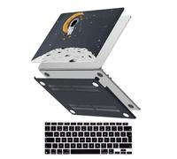 HLAAJJX Hülle für MacBook Pro M5 M4 M3 M2 M1 14 Zoll 2025-2021 A3434 A3112 A3185 A3401 A2918 A2992 A2779 A2442,Hartschale Hülle & EU Tastaturschutz für Mac Pro 14,2,Astronaut und Mond