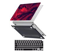 HLAAJJX Hülle Kompatibel mit MacBook Pro 13 Zoll 2015 2014 2013 2012 A1502 A1425 mit Retina Display,Schutz Hartschale Hülle & EU Tastaturschutz für MacBook Pro 13,3",Schwarz Rot