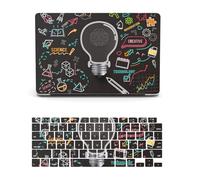 HLAAJJX Hülle Kompatibel mit MacBook Pro 14 Zoll A2442 A2779 A2918 A2992 M1 M2 M3 2021 2023 mit Retina Display Touch ID, Gedrucktes Muster Hülle & Tastaturschutz,Schwarz&Glühbirne