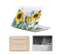 HLAAJJX Kompatibel mit MacBook Air 13 Zoll Hülle M4 M3 M2 2025 2024 2023 2022 A2681 A3113 A3240,Schutzhülle Hartschale Case & Laptoptasche & Tastaturschutz für Air 13.6",Sonnenblume