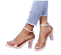 HLIYY Sandalen Damen Sandalen Pumps Elegante Durchsichtigem Sommerschuhe Sandalen Mit Blockabsatz Sommerschuhe Sommer Offene Schuhe Modische Abendschuhe Strandsandalen für Frauen