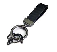 HLTTXS Auto Schlüsselanhänger für Toyota Hilux MK7 MK8, Schlüsselanhänger Leder mit 1 D-Ring, 1 Schraubendreher, 2 Schlüsselring,A/Black