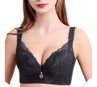 HLYLDL Damen Push Up BHS Bügel Lift Up Plus Size Spitzenbezug Komfort Alltag BH Verbreiterung Band