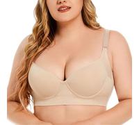 HLYLDL Damen Seamless Deep V Smooth Soft BHS Bügel Komfort Push Up BHS Alltag BH