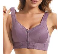 HLYLDL Frauen BHS mit Knopfverschluss Bequeme Spitze Wireless Nahtloser Komfort nach chirurgischer Mastektomie BH in Übergröße
