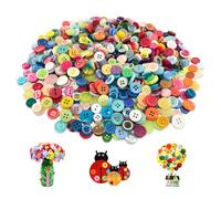 HMCEY 1000PCS Bunte Knöpfe Zum Basteln,Bastelknöpfe Harz,Gemischte Knöpfe Rund,Kinderknöpfe,Nähknöpfe,Dekoration für Knöpfes Diy,Knöpfes Kleidung,Puppenknöpfe,Button Set für Handwerk, Scrapbooking