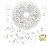 HMCEY 1010 Stück Spaltringe Metall,Jump Rings,Biegeringe,Mini Schlüsselring,Kettenringe,Chainmail Rings Set,Verbindungsringe Schmuck,öse für Kettenanhänger,Sprungringe für Halskette-4/5/6/8/10/12 MM