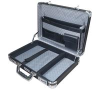 HMF 14651-02 Alu Aktenkoffer Herren Zahlenschloss 45 x 33 x 11 cm Schwarz