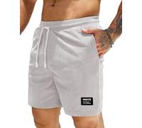 HMIYA Corduroy Shorts Herren Kurze Hosen Sommer Bermuda Freizeitshorts Baumwolle Elastische Taille mit Taschen(Weiß,EU-3XL)