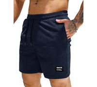 HMIYA Corduroy Shorts Herren Kurze Hosen Sommer Bermuda Freizeitshorts Baumwolle Elastische Taille mit Taschen(Marineblau,EU-XXL)