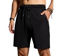 HMIYA Herren Textur Kurze Hosen 2026 Sommer Shorts Freizeitshorts Elastische Taille mit Taschen(Schwarz,EU-3XL)