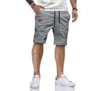 HMIYA Kurze Hosen Herren Baumwolle Chino Shorts Sommer Freizeitshorts Elastische Taille mit Taschen