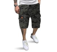 HMIYA Kurze Hosen Herren Cargo Shorts Baumwolle Bermuda Shorts Sommer Cargohose Herren kurz mit Taschen