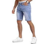 HMIYA Kurze Hosen Herren Jeans Shorts Baumwolle Sommer Freizeitshorts Bequeme Slim Fit Jeansshorts mit Taschen(Hellblau,EU-3XL)