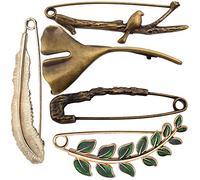 Hmjpng 5 Stück 5 Stile extra große Sicherheitsnadeln, Vintage-Legierung, Sicherheitsnadeln, robuste Qualität, Anstecknadeln für Schal, Decken, Röcke, Kilts, gestrickter Stoff Handwerk