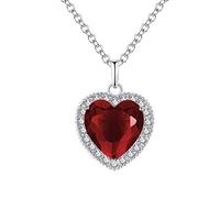 HMOOY Titanic Herz Des Ozeans Halskette Die Blue Love Anhänger Halsketten Zirkonia Kristallin Weiß Vergoldeter Anhänger Mit Kette Und Herz Edelsteinen