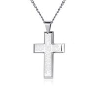 Hmsanase Faszinierend Halskette Ketten Schmuck Herren Frauen Anhänger Necklace Großes Kreuz Halsketten Für Männer Frauen, Religion Christus Jesus Kruzifix Gebet Gott Glaube Gothic Anhänger Pn-1151S