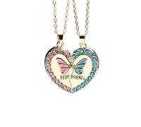 Hmsanase Halskette Ketten Schmuck Herren Frauen Anhänger Necklace Bunte Schmetterling Herzförmige Anhänger Halskette Für Männer Und Frauen N2660