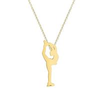 Hmsanase Halskette Ketten Schmuck Herren Frauen Anhänger Necklace Eiskunstläuferin Damen Halskette Eislaufen Anhänger Halskette Goldfarben
