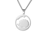 Hmsanase Halskette Ketten Schmuck Herren Frauen Anhänger Necklace Niedliche Igel Anhänger Halskette Mädchen Tiere Halsketten Für Frauen Steelcolor