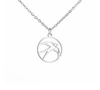 Hmsanase Halskette Ketten Schmuck Herren Frauen Anhänger Necklace Schwalbe Halsketten Für Frauen Vogel Anhänger Loyalität Liebe Tier Natur Liebhaber Stahl