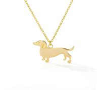 Hmsanase Trend Halskette Ketten Schmuck Herren Frauen Anhänger Necklace Dackel-Hundehalsketten Für Frauen, Dackel, Tierwelpe, Hundehalskette, Goldfarben