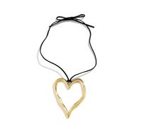 Hmsanase Trend Halskette Ketten Schmuck Herren Frauen Anhänger Necklace Große Hohle Herz-Anhänger-Halskette Für Damen, Wachslinie, Verstellbare Schlüsselbeinkette, Party, Mode, A