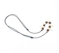 Hmsanase Trend Halskette Ketten Schmuck Herren Frauen Anhänger Necklace Imitation Wolfszähne Perlenkette Längenverstellbar Paar Halskette Amulett Geschenk Whiteteeth