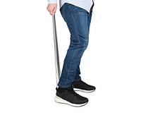 HMTE 80 cm Schuhanzieher, Edelstahl, Metall, langstieliger, silberfarbener, glatter Schuhanzieher für Senioren, ältere Männer, Schwangerschaft und Menschen mit Rückenschmerzen (A 80 cm)