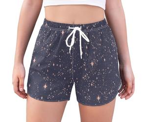 HMZXZ Boho Blau Galaxis Damen Badeshorts Badehose Sports Gym Shorts,Magie Kosmischer Himmel Lässig Schwimmhose Kurze Boardshorts für Strand Surf Beach