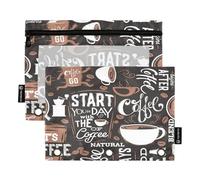 HMZXZ Federmäppchen für 3-Ring-Ordner, Kaffee-Beutel mit Reißverschluss, Stiftehalter mit transparentem Fenster, Schule, Klasse, Büro, 2 Stück, Multi