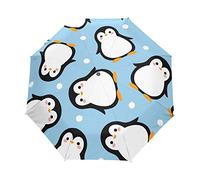HMZXZ RXYY Niedlich Pinguin Karikatur Polka Punkt Falten Auto Öffnen Schließen Regenschirm für Frauen Männer Jungs Mädchen Winddicht Kompakt Reise Leicht Regen Regenschirm