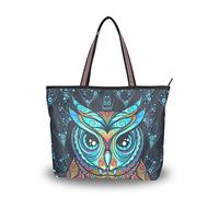 HMZXZ RXYY Stammes Tier Eule Handtaschen und Geldbörse für Frau Tote Tasche groß Kapazität obenGriff Käufer Schulter Tasche