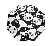 HMZXZ RXYY Tier Niedlich Panda Muster Falten Auto Öffnen Schließen Regenschirm für Frauen Männer Jungs Mädchen Winddicht Kompakt Reise Leicht Regen Regenschirm