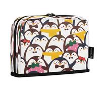 HMZXZ Stehendes Federmäppchen, Cartoon-Pinguin, große Kapazität, Stifttasche für Jungen und Mädchen, mehrschichtiges Stifteetui, Stifthalter, Schreibwaren-Organizer, Pinguine für Schule, Büro