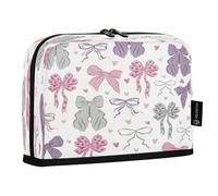 HMZXZ Stehendes Federmäppchen, violett-graue Schleifen, großes Fassungsvermögen, Stiftetasche für Jungen und Mädchen, mehrschichtiges Stifteetui, Stifthalter, Schreibwaren-Organizer, Retro-Tänzerin