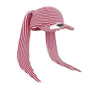 HNALIUH Subkultureller Sonnenhut mit langen Hasenohren und Streifenmuster für einzigartige Stile, modische Kopfbedeckung