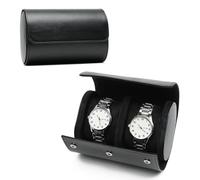 HNCY Uhrenbox Luxus PU Leder Uhrenrolle uhren aufbewahrungsbox Tragbare Reiseetui uhrenetui Vintage Watch Box Geschenk für Weihnachten, Geburtstage, Reisen, Jubiläen - Schwarz - Uhrenrolle 2 Uhr