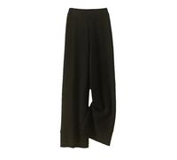 Hndudnff Damen Merinowolle Weite Hose Mit Hoher Taille Weich Herbst Winter Lässig Gestrickte Hose, Schwarz , XL