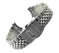 HNGM Uhrenarmband 20mm, 22mm, 24mm, 23mm, 21mm Edelstahlband polierte Männer Luxus Ersatz Metallband Armband (Band Color : B, Band Width : 21mm)