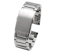 HNGM Uhrenarmband 22mm 24mm 26mm 28mm 30mm Edelstahl uhrband männer Metall Feste Armband Band Armband Herrenuhrenbänder (Band Color : A Silver, Band Width : 26mm)