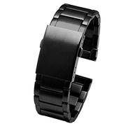 HNGM Uhrenarmband 22mm 24mm 26mm 28mm 30mm Edelstahl uhrband männer Metall Feste Armband Band Armband Herrenuhrenbänder (Band Color : A Black, Band Width : 24mm)