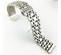 HNGM Uhrenarmband Edelstahlband 18mm 20mm 22mm Silber polierte Männer Luxus Metallband Armband Zubehör Herrenuhrenbänder (Band Color : Silver, Band Width : 18mm)