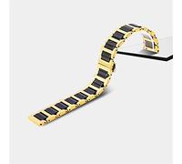 HNGM Uhrenarmband Keramisches Edelstahlband 20mm 22mm Armbandarmband (Band Color : Gold Black, Band Width : 14mm)