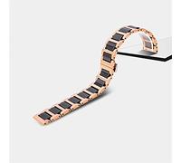HNGM Uhrenarmband Keramisches Edelstahlband 20mm 22mm Armbandarmband (Band Color : Rose Gold Black, Band Width : 22mm)