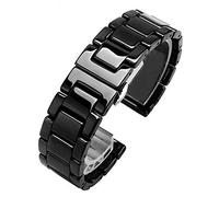 HNGM Uhrenarmband Qualitativ hochwertiger keramisches Uhrenband 14 15 16 16 17 18 19 20 21 22mm schwarz weißer Uhrenband für Männer und Frauen Armband (Band Color : Black A, Band Width : 20mm)