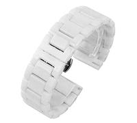 HNGM Uhrenarmband Qualitativ hochwertiger keramisches Uhrenband 14 15 16 16 17 18 19 20 21 22mm schwarz weißer Uhrenband für Männer und Frauen Armband (Band Color : White A, Band Width : 18mm)