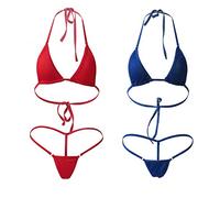 HNJZX Damen-Bikini, zweiteilig, Bademode, Strandmode, Größe 6, 8, 10, Sexy Tiny String Bikini Sets (A)