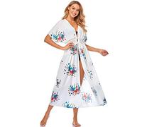 HNsdsvcd Frauen Badeanzug Vertuschung Strickjacke Offenem Vorderteil Strandkleid Schmetterlingsdruck